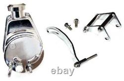 SBC Small Block Chevy 265-400 Chrome Saginaw Power Steering Pump & Bracket Kit