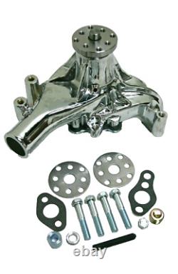 SBC Small Block Chevy 283 305 350 400 CHROME Long Water Pump High Volume Flow