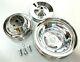 Sbc Small Block Chevy 2 / 3 Groove Chrome Steel Long Water Pump Pulley Kit 350