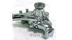 SB Chevy Aluminum Chrome Long Water Pump High Volume 283 305 327 350 400 SBC