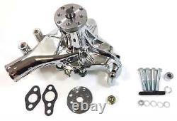 SB Chevy Long Water Pump SBC 283 305 327 350 383 400 High Volume Chrome Aluminum