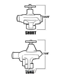 SB Chevy Water Pump Short SBC 350 V8 High Volume CHROME Pulley Kit 2 Grooves