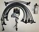 Small Block Chevy Black Small Hei Distributor + Spark Plug Wires + 45k Volt Coil