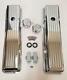 Small Block Chevy 327 350 Short Ball Milled Chrome Valve Covers Sbc Breather Pcv