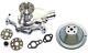 Small Block Chevy Chrome Short Aluminum Water Pump + 2 Groove Chrome Pulley Kit