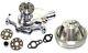 Small Block Chevy Chrome Short Aluminum Water Pump With 2 Double Groove Pulley Set