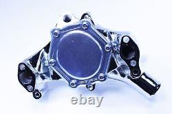 Small Block Chevy Chrome Power Steering Long Water Pump Alternator Compressor