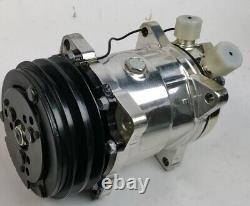 Small Block Chevy Chrome Power Steering Long Water Pump Alternator Compressor