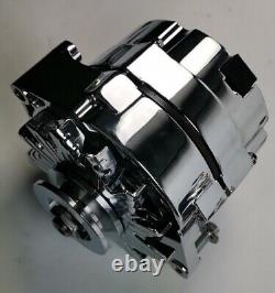 Small Block Chevy Chrome Power Steering Short Water Pump Alternator Compressor