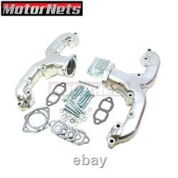 Small Block Chevy SBC 283-350 V8 Ram Horn Chrome Exhaust Manifold Headers 55up