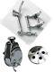 Small Block Chevy Sbc Chrome & Polished Power Steering Kit For Long Water Pump