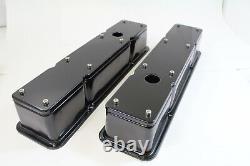 Small Block Chevy Tall Valve Covers 2 pc 1958-86 Black Steel