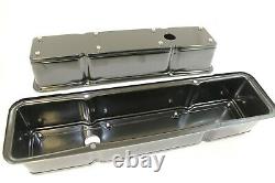 Small Block Chevy Tall Valve Covers 2 pc 1958-86 Black Steel