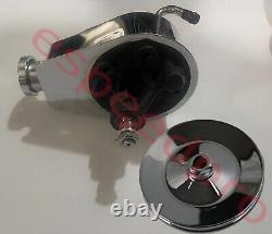 Small Chevy Chrome Saginaw Power Steering Pump & Pulley Kit SBC 305 327 350 400