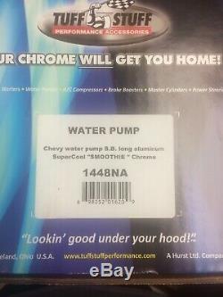 Tuff Stuff Water Pump 1448NA High Volume Chrome Aluminum Mechanical for SBC