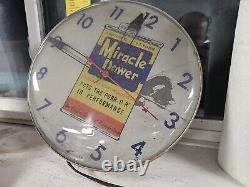 VINTAGE AUTO PARTS STORE MIRACLE POWER CLOCK STILL WORKS 1930s 1940s Gas Oil Cav