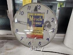 VINTAGE AUTO PARTS STORE MIRACLE POWER CLOCK STILL WORKS 1930s 1940s Gas Oil Cav