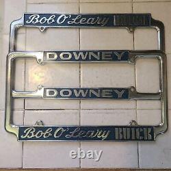 Vintage Bob O'Leary Buick Downey Calif Dealer License Plate Frames Roadmaster