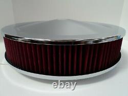 14 X 3 Rond Chrome Rouge Lavable Air Cleaner Base Plate Extreme Chevy Sbc 350
