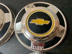 1973-1987 Chevy 1/2 Ton Truck Dog Dish Hubcaps Wheel Covers 10.5 Oem Set Of 4   <br/>  1973-1987 Chevrolet 1/2 Ton Truck Dog Dish Enjoliveurs de roue de moyeu 10,5 OEM Ensemble de 4
