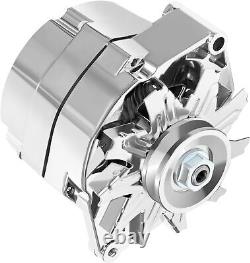 Alternateur à une seule lame Sliver pour Chevy GM 305 350 BBC SBC 110Amp Chrome Street Rod