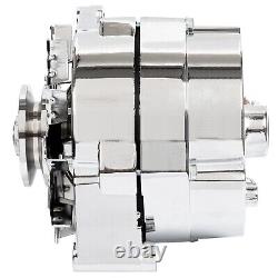 Alternateur à une seule lame Sliver pour Chevy GM 305 350 BBC SBC 110Amp Chrome Street Rod