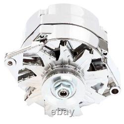 Alternateur à une seule lame Sliver pour Chevy GM 305 350 BBC SBC 110Amp Chrome Street Rod