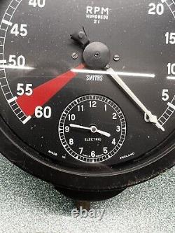 Assemblage authentique de la tachymètre et de l'horloge SMITHS d'origine Jaguar XK120 Vintage