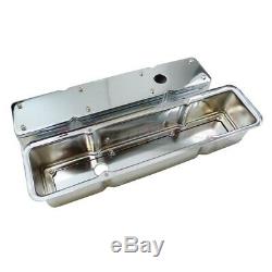 Chrome Small Block Chevy 2 Pièce Amovible Top Grand Valve Cover 327 350 383 400