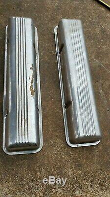 Début Sbc 265 283 327 Chevrolet Old Valve Covers Chrome Patina 1960 Staggered