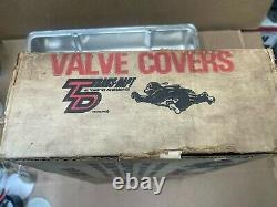 Nos 1960 Vintage Jour 2 Trans-bapt Chrome Tall Chevy Sbc Valve Couvre Gm Rare