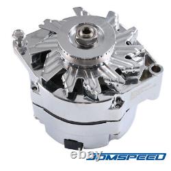 Nouvel alternateur chromé 12V 1 fil pour Chevy GM BBC SBC 327-350-396-427-454 110Ampères