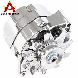 POUR Chrome BBC SBC Chevy GM Alternateur 1 Fil Street Rod-Haute Sortie ADR0335-C