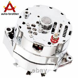 POUR Chrome BBC SBC Chevy GM Alternateur 1 Fil Street Rod-Haute Sortie ADR0335-C