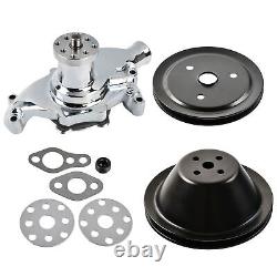 Pompe à eau courte et kit de poulie de vilebrequin à 1 gorge pour SBC Chevy 283 305 350 SWP