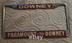Rare Paramount Chevrolet Downey Ca. Cadres De Plaques D'immatriculation Camaro Impala Chevelle