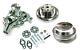 Small Block Chevy Chrome Long Water Pump & De 1/2 Groove Vilebrequin Kit Pulleys