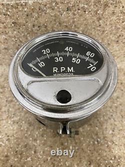 Tachymètre d'origine Vintage SUN Tachometer 7K avec ensemble de coupelle chromée 2245-10C