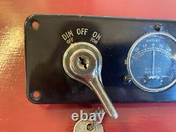 Vintage 1920's Dash Panel Ignition Start Head Light Combination Clum Switch