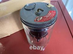 Vintage 1950's Trico Windshield Washer Glass Jar Bottle