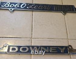 Vintage Bob O'leary Buick Downey Calif Concessionnaire Plaque D'immatriculation Cadres Roadmaster
