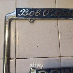 Vintage Bob O'leary Buick Downey Calif Concessionnaire Plaque D'immatriculation Cadres Roadmaster