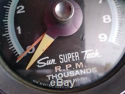 Vintage Chrome Sun RPM Tachymètre & Oe Transmetteur 1960-1963 Chevy Truck Hot Rod